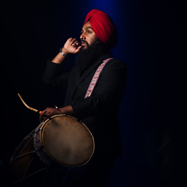 Dholi Maan playing dhol for DJ Jazz Entertainment